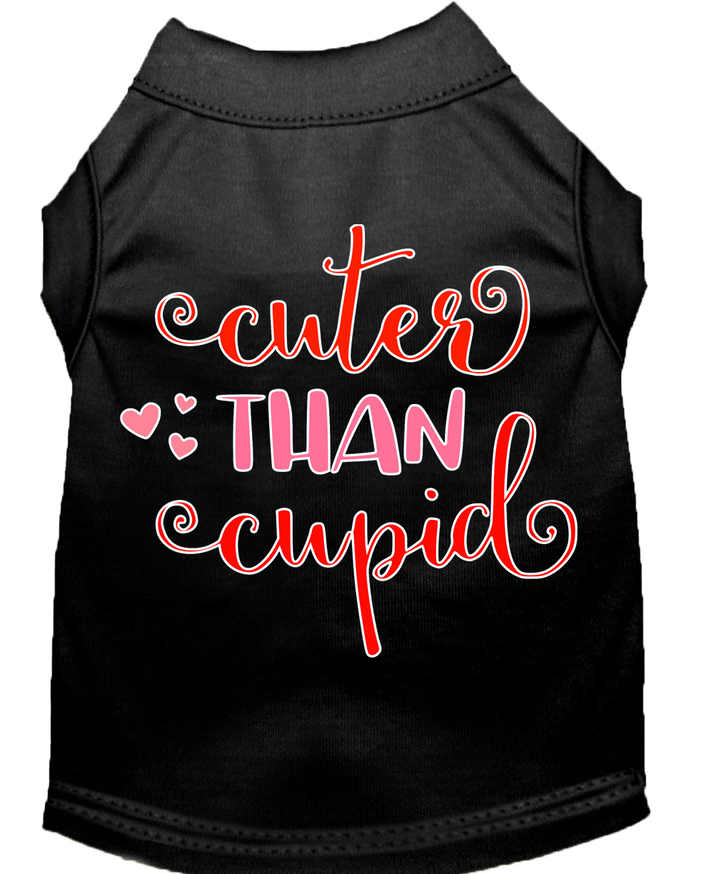 Cuter Than Cupid Screen Print Dog Shirt Black XL